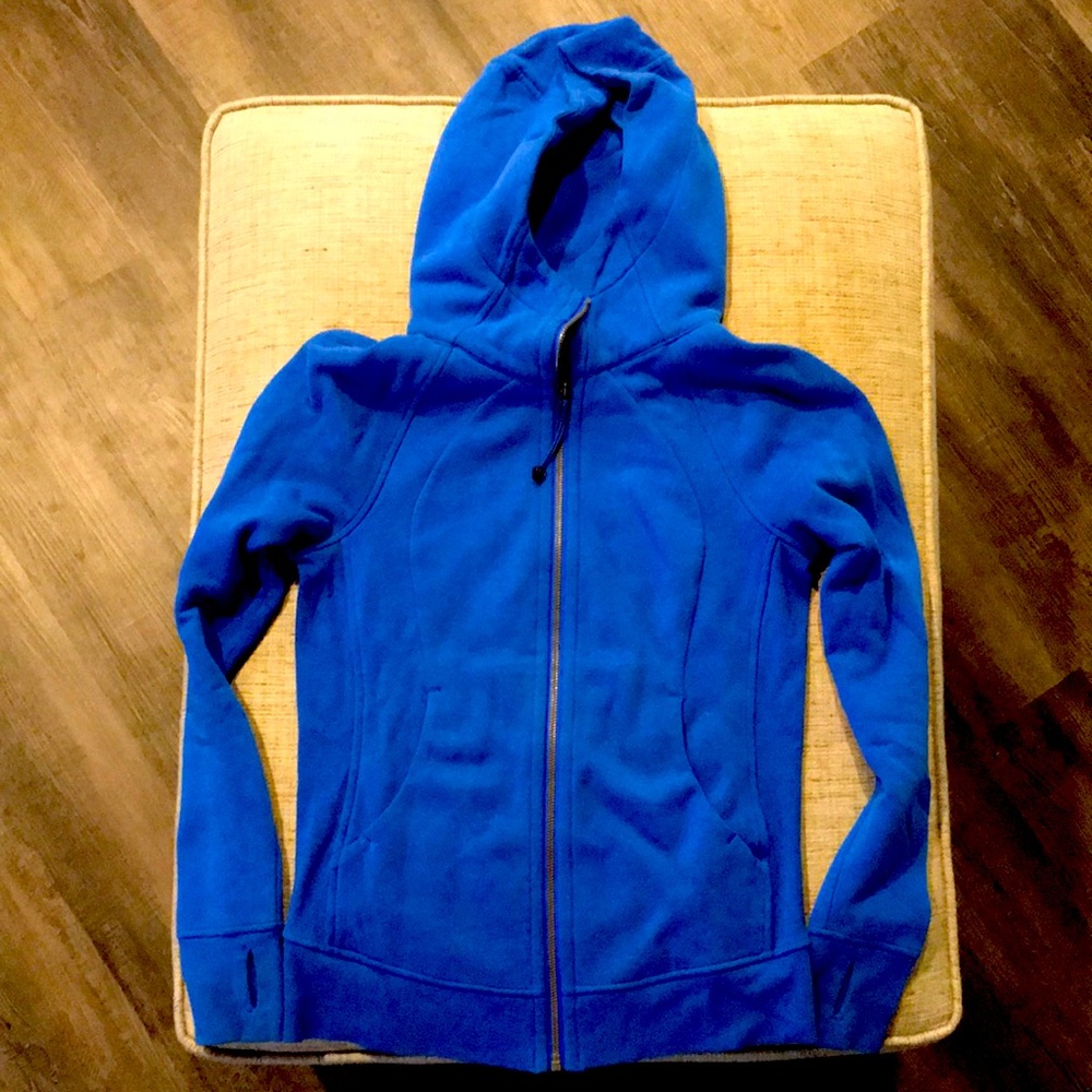 Bright happy blue lulu zip-up, worn 3 times- perfect condition, practically new